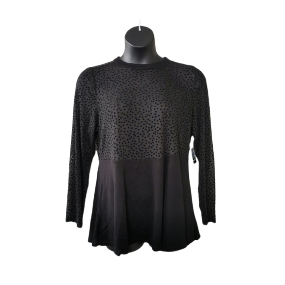 SIZE 2 18/20 TORRID Black Sheer Dress Top, Long-Sleeve NWT - Picture 8 of 8